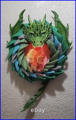 Dragon Wreath Earth Dragon Greens Burlap Mesh Handmade