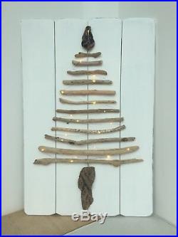 Driftwood Christmas Tree Light Up 60cm Shabby Chic Home Decor Gift Handmade