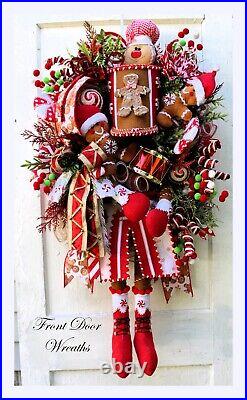 Drummer Gingerbread Nutcracker Christmas Wreath XXL Fun and Whimsy Design