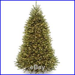 Dunhill Fir 7′ Hinged Green Artificial Christmas Tree with 700 Clear Lights