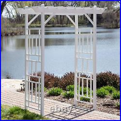 Dura-Trel Wellington Arbor 72 x 85 Outdoor Garden Arch Lattice Trellis, White