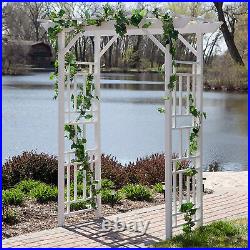 Dura-Trel Wellington Arbor 72 x 85 Outdoor Garden Arch Lattice Trellis, White