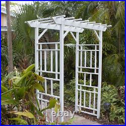 Dura-Trel Wellington Arbor 72 x 85 Outdoor Garden Arch Lattice Trellis, White