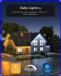 EDISHINE 60ft Permanent Outdoor Lights, 40 LED Eave Light with App/Remote, IP67 EDISHINE 60ft Permanent Outdoor Lights, 40 LED Eave Light with App/Remote, IP67