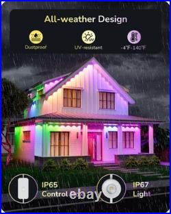 EDISHINE 60ft Permanent Outdoor Lights, 40 LED Eave Light with App/Remote, IP67 EDISHINE 60ft Permanent Outdoor Lights, 40 LED Eave Light with App/Remote, IP67