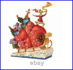 ENESCO Jim Shore The Grinch On Sleigh Figurine Christmas Decoration