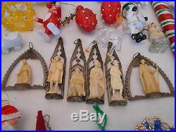ESTATE FIND! VINTAGE CHRISTMAS ORNAMENT COLLECTION 58 PIECES MIXED LOT