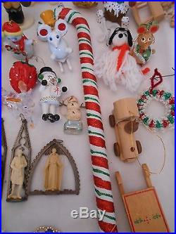 ESTATE FIND! VINTAGE CHRISTMAS ORNAMENT COLLECTION 58 PIECES MIXED LOT