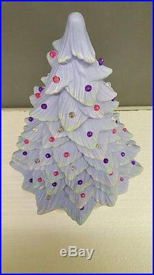 Easter Ceramic Tree 13 inch Spring Periwinkle Pastel Doc Holliday Tree And Color