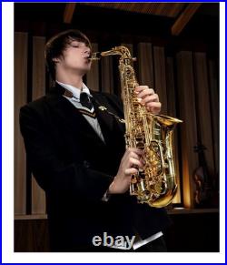 Easter EXA-21 Alto Sax E Flat Sophomore Beginner Brass Full Kit Case Stand& EUC