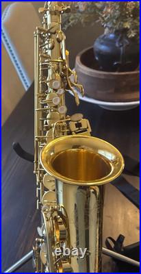 Easter EXA-21 Alto Sax E Flat Sophomore Beginner Brass Full Kit Case Stand& EUC