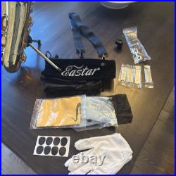 Easter EXA-21 Alto Sax E Flat Sophomore Beginner Brass Full Kit Case Stand& EUC