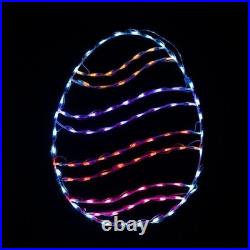 Easter Egg Decoration LED Lighted Swirl Wireframe Outdoor Display 30