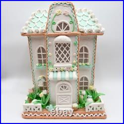 Easter Gingerbread House LED Lighted Spring Decor LARGE Display Cottagecore