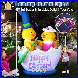 Easter Inflatable Outdoor Decor 6Feet Lighted Blow Up Yard Display Boating Egg