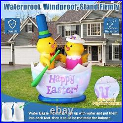 Easter Inflatable Outdoor Decor 6Feet Lighted Blow Up Yard Display Boating Egg
