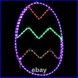 Easter Outdoor Decorations LED Neon Rope Light Egg Wireframe Art 24