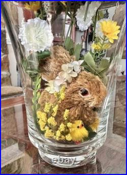 Easter floral Arrangement With Victorian Frog And Rabbit