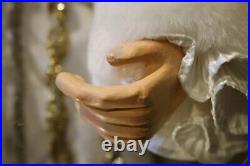 Edler Katherine´s Collection Weihnachtsmann Santa Weiß Gold Samt 63,5cm NEU