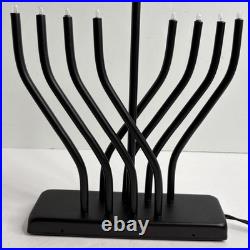 Electric Menorah Hanukkah Candle Holder 9 Light Black Contemporary Modern
