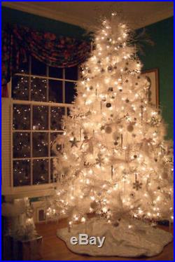 Elegant Pre-Lit 6.5' Madison Pine White Artificial Christmas Tree Multi Lights