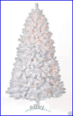 Elegant Pre-Lit 6.5' Madison Pine White Artificial Christmas Tree Multi Lights