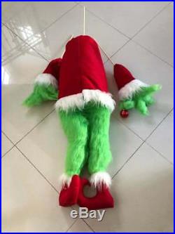 Elf body Christmas decoration, legs, arms and face handcrafted with fur fabric