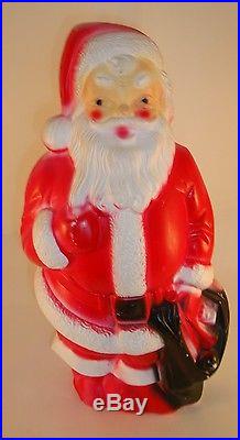 Empire Light Up Santa Claus Blow Mold Christmas Decoration 1968 Vintage Good