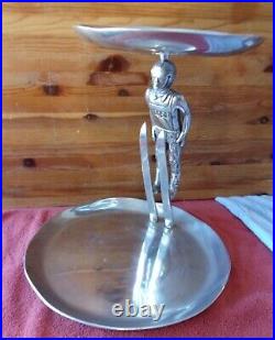 Entertaining Collection Ski Jumper Aluminum & Pewter Serving Tray 2 tier tower
