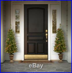 Entrance Christmas Tree Outdoor Pre-Lit 70 Clear Light Decor 2 Pack Doorway 4 ft