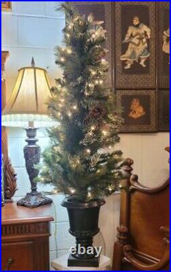Entryway Pot 4.5' Artificial Prelit Christmas Tree with Base New With Box