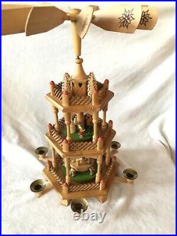 Erzgebirge German Wooden Pyramid Christmas Candle Brothers Grimm Carousel