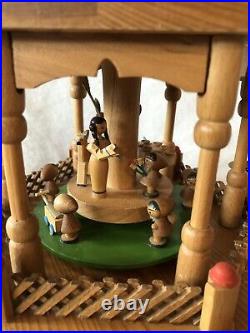 Erzgebirge German Wooden Pyramid Christmas Candle Brothers Grimm Carousel