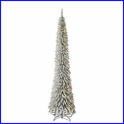 Evergreen Classics 9′ Silver Pencil Pine Tree, Warm White LED Lights (Open Box)