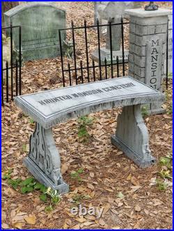Evil Soul Studios Haunted Mansion Cemetery Bench Graveyard Halloween Yard Prop