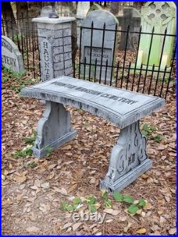 Evil Soul Studios Haunted Mansion Cemetery Bench Graveyard Halloween Yard Prop