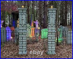 Evil Soul Studios Old Salem Cemetery Lighted Entrance Columns (Set) Over 5′ feet