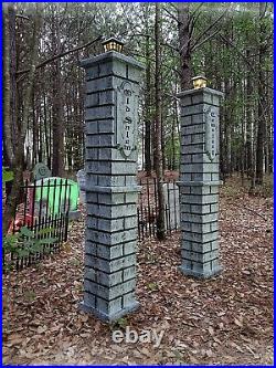 Evil Soul Studios Old Salem Cemetery Lighted Entrance Columns (Set) Over 5' feet