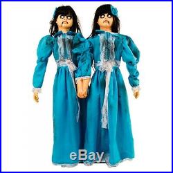 Evil Twins Animated Life Size Scary Halloween Prop Haunted House Decoration