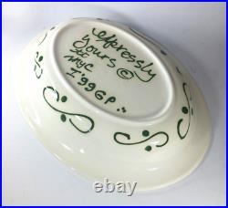 Expressly Yours Oval Serving Bowl Trees Christmas Over the River Through Woods