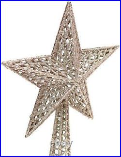 Extra Large Christmas Tree Topper Star Decoration Rose Gold Glitter 36cm Tall