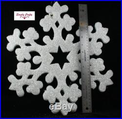 Extra Large Snowflake Ornament 16 Christmas Decoration Holiday White Glitter