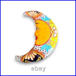 Extra Large Talavera Moon Wall Art Mexican Handmade Ceramic Decor
