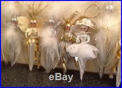 Extremely RARE Lot of Eight (8) Hand Blown Italian SHOWGIRL Christmas Ornaments