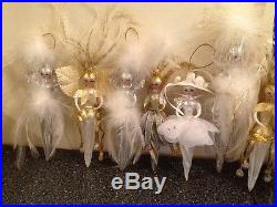 Extremely RARE Lot of Eight (8) Hand Blown Italian SHOWGIRL Christmas Ornaments