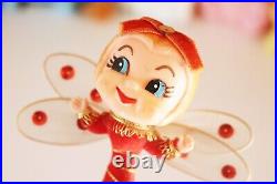 Extremely RARE Vintage Anthropomorphic Kitsch Christmas Red Bug Decoration