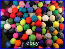 F74 Wool Felt Ball 2cm Nursery multicolor 2000 pc garland DIY pom pom wholesale