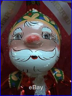FLAWLESS Exquisite WATERFORD Glass #1733 Ltd Edition SANTA Christmas Ornament