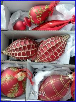 FRONTGATE 20-Piece Luxury Christmas Ornament Set Reds Greens Gold Embellished