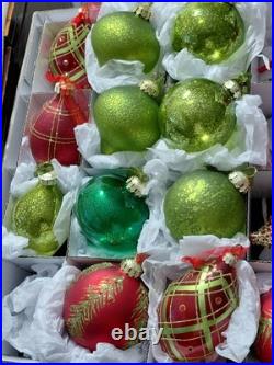 FRONTGATE 20-Piece Luxury Christmas Ornament Set Reds Greens Gold Embellished